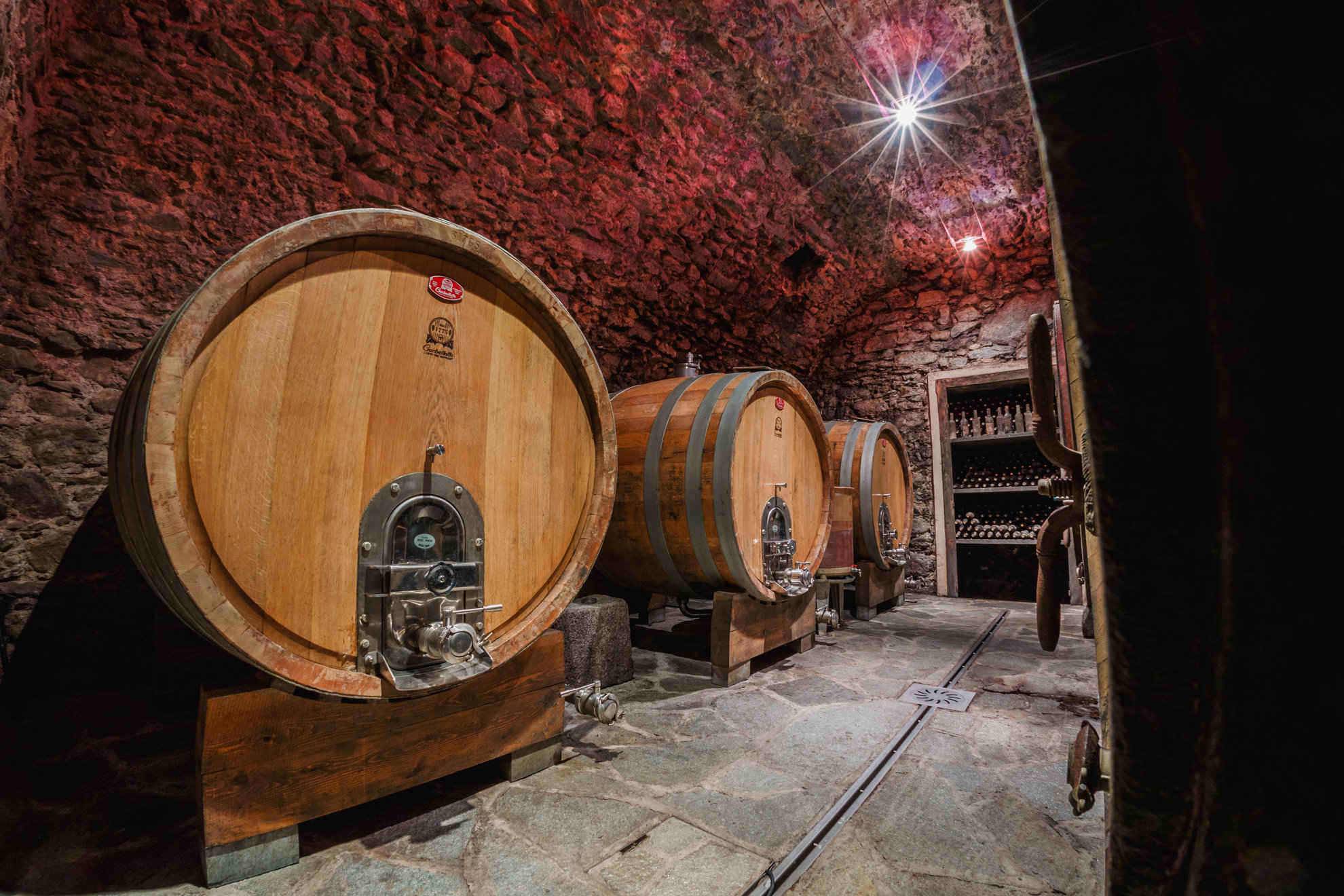 Invecchiamento del vino in botti di rovere